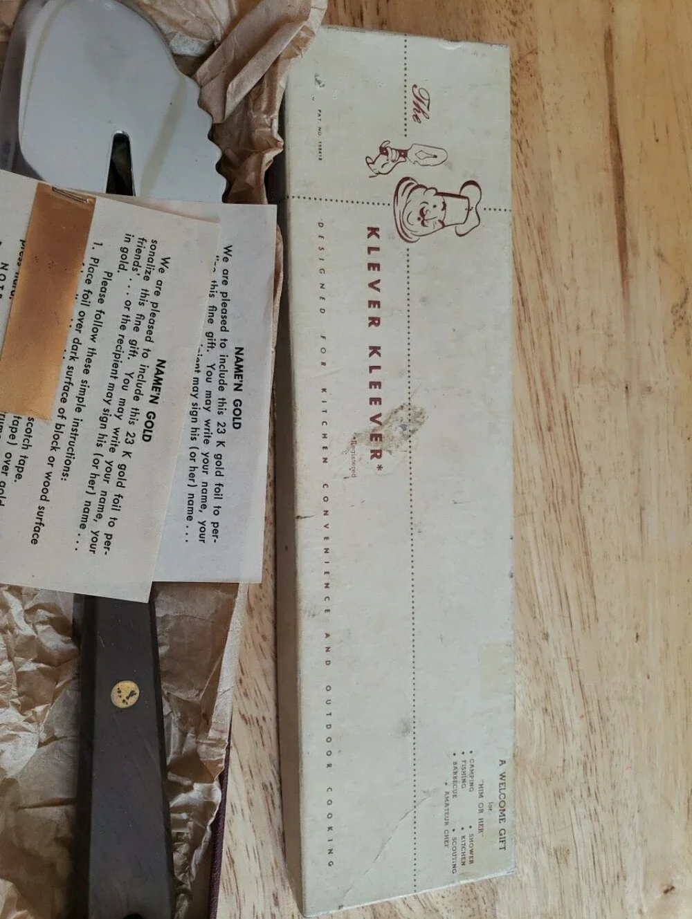 Rare Vintage “klever  Kleever” Multi-Purpose Meat Cleaver Knife Tenderizer - NEW